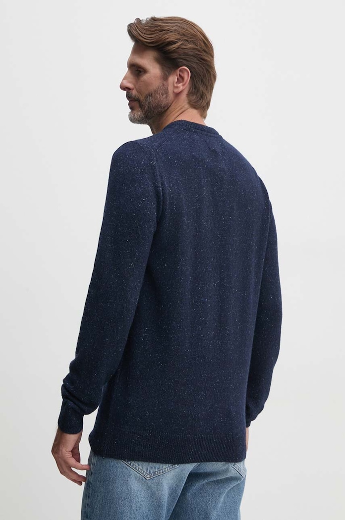 Odzież Barbour sweter wełniany MKN0844 granatowy