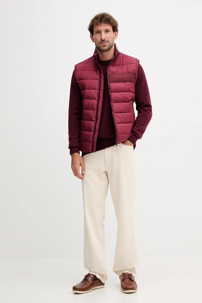 Vlnený sveter Barbour MKN0844 burgundské AA00