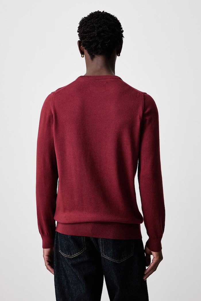 Odzież Barbour Sweter męski bawełniany PIMA MKN0932 bordowy