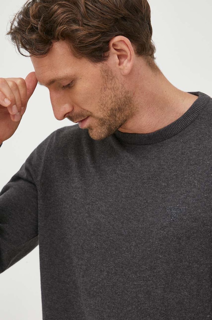 Barbour sweter bawełniany Essentials szary MKN0932