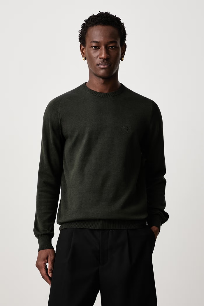 Barbour Svetr pánský bavlněný PIMA zelená MKN0932