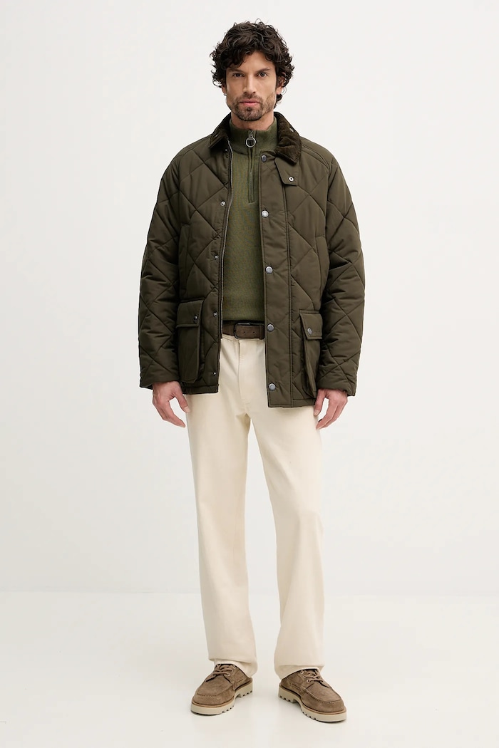Bavlněný svetr Barbour MKN1074 zelená SS26