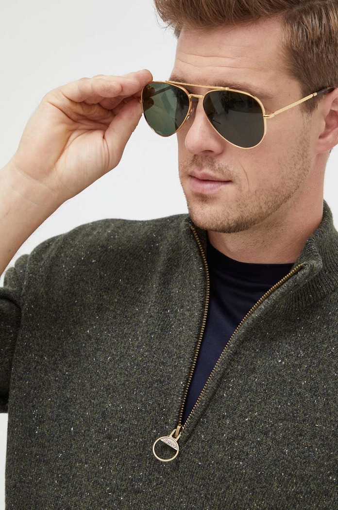 Odzież Barbour sweter wełniany MKN1187 zielony