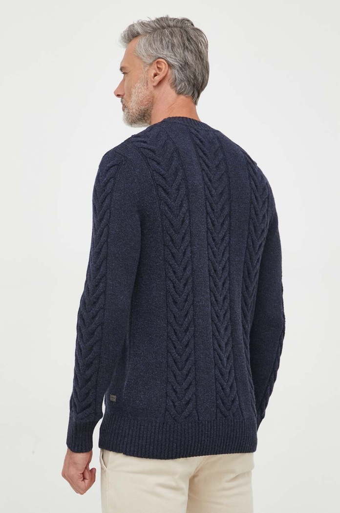 Oblečení Svetr z vlněné směsi Barbour MKN1325 námořnická modř