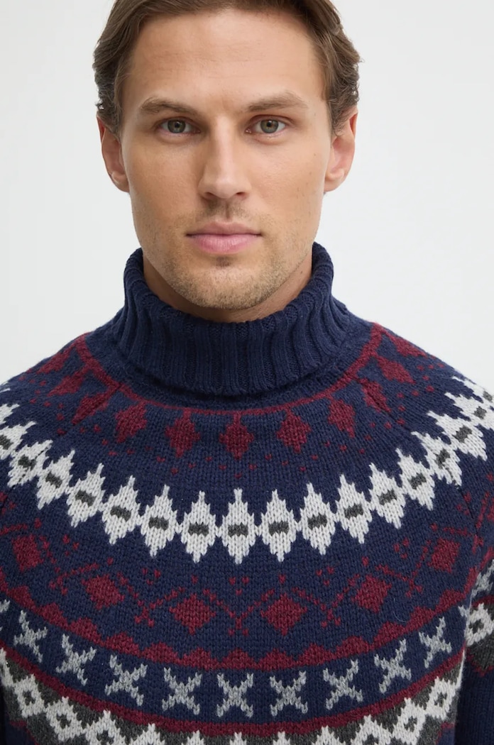 Vuneni pulover Barbour mornarsko plava MKN1492