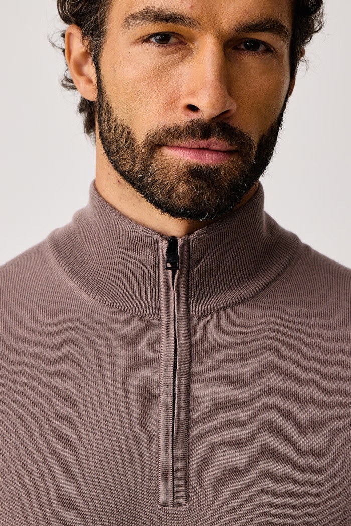 Sweter męski wełniany HUGO 50474175 brązowy