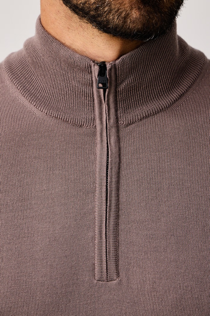 Sweter męski wełniany HUGO brązowy 50474175