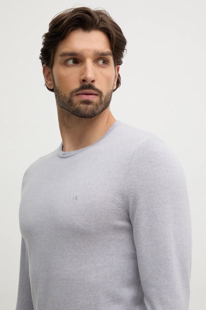 Calvin Klein sweter wełniany szary K10K109474
