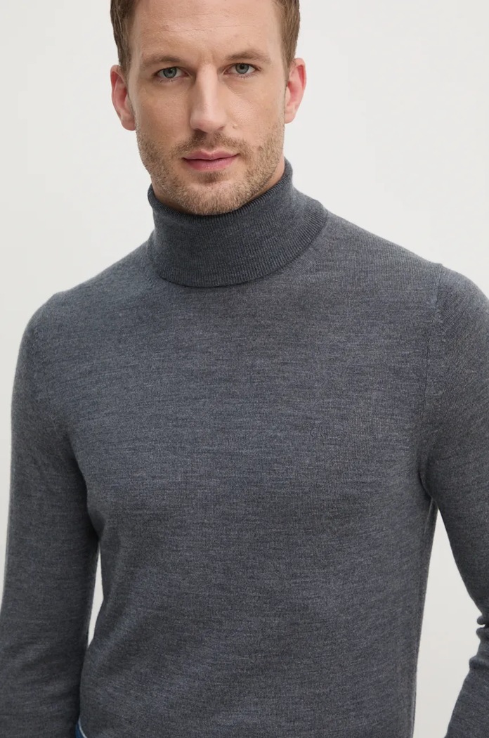 Vlnený sveter Calvin Klein sivá K10K110420