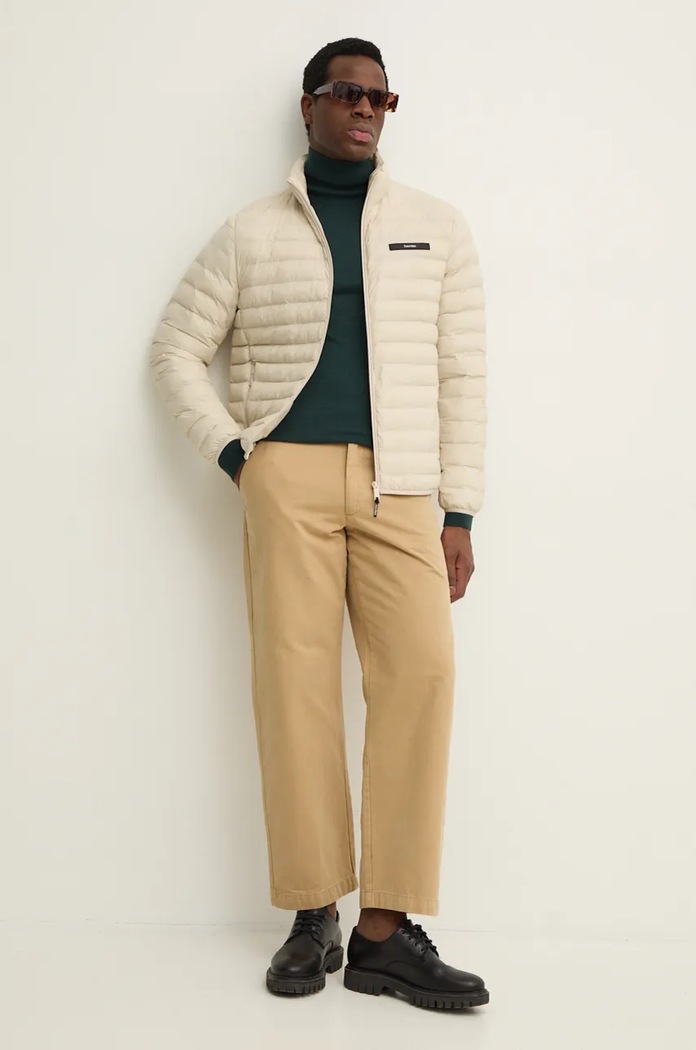 Calvin Klein sweter wełniany K10K110420 zielony AW24