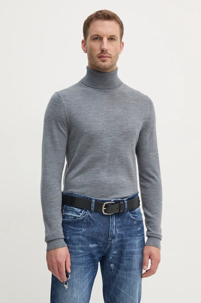 Vlněný svetr Calvin Klein šedá K10K110420