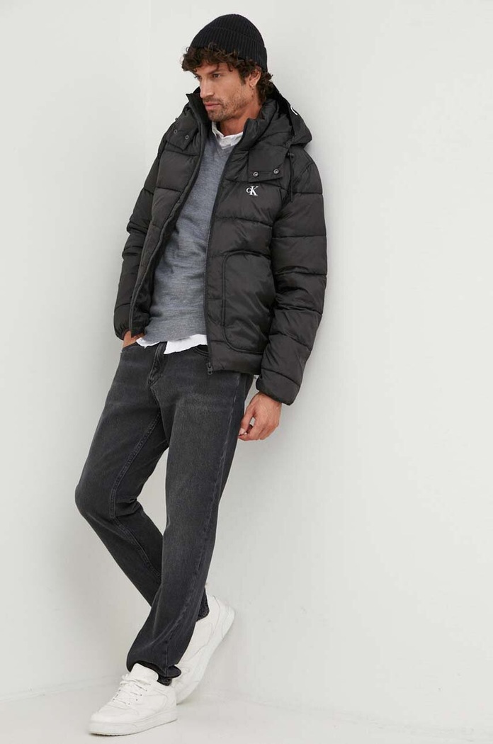 Calvin Klein sweter wełniany K10K110423 szary AW23