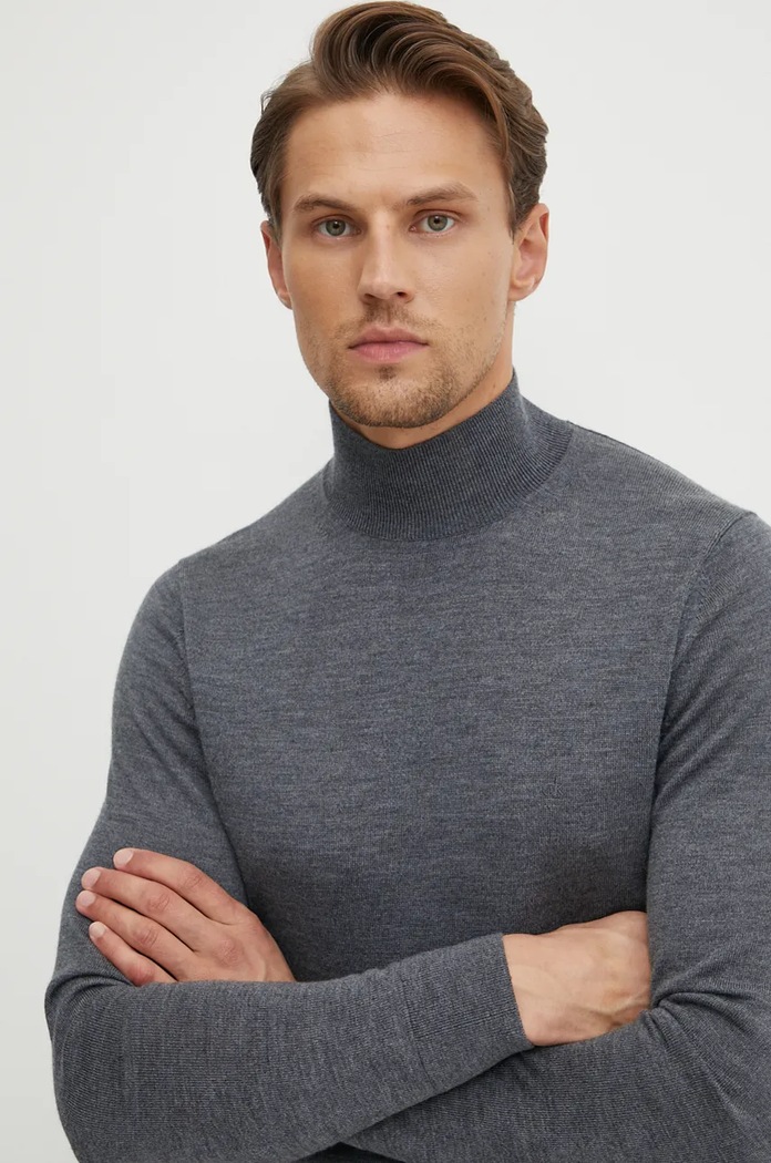 Vlnený sveter Calvin Klein sivá K10K110424