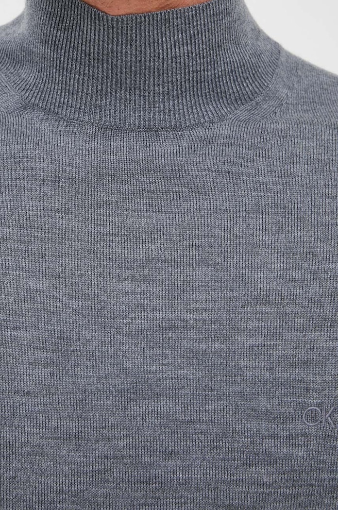 Calvin Klein sweter wełniany szary K10K110424