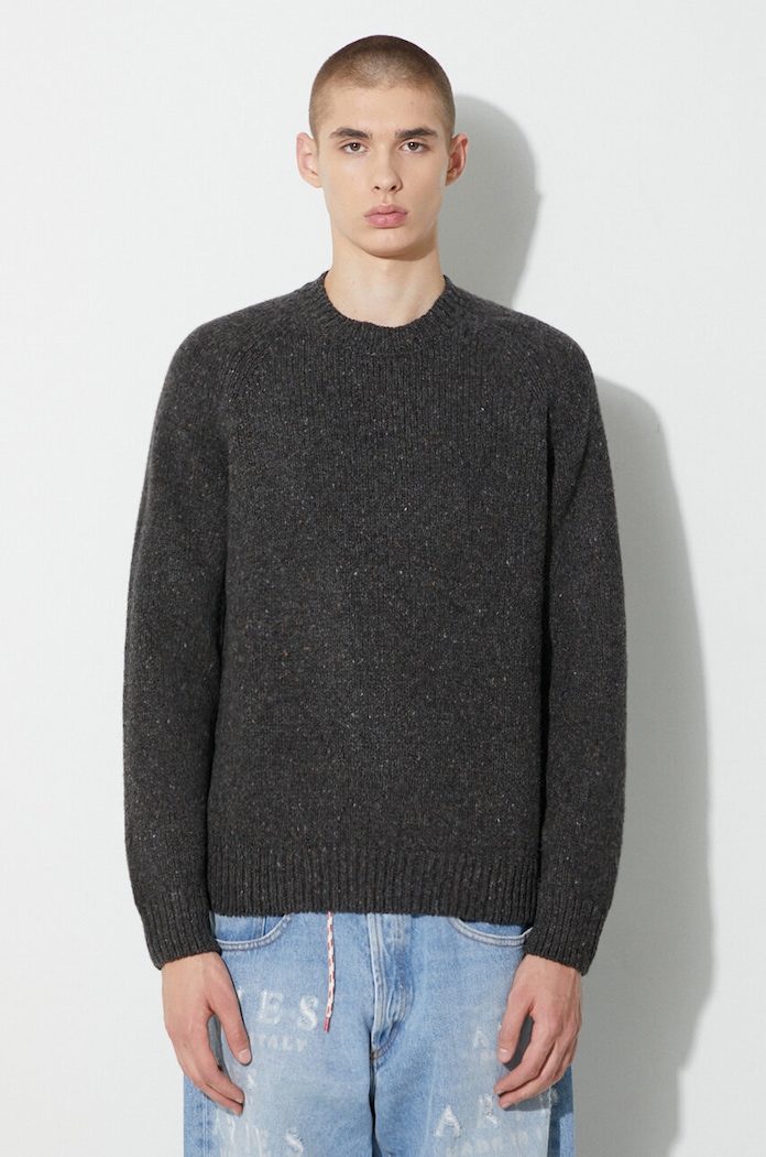 A.P.C. sweter wełniany okrągły szary WVBCH.H23234