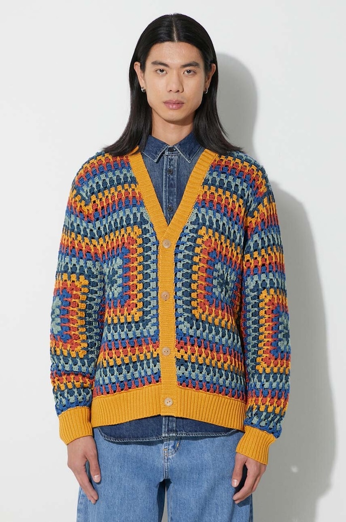 Βαμβακερή ζακέτα Corridor Sunburst Cardigan βαμβάκι πορτοκαλί SW0109