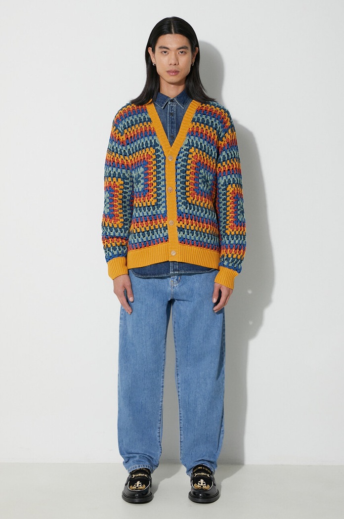 Βαμβακερή ζακέτα Corridor Sunburst Cardigan SW0109 πορτοκαλί AW23