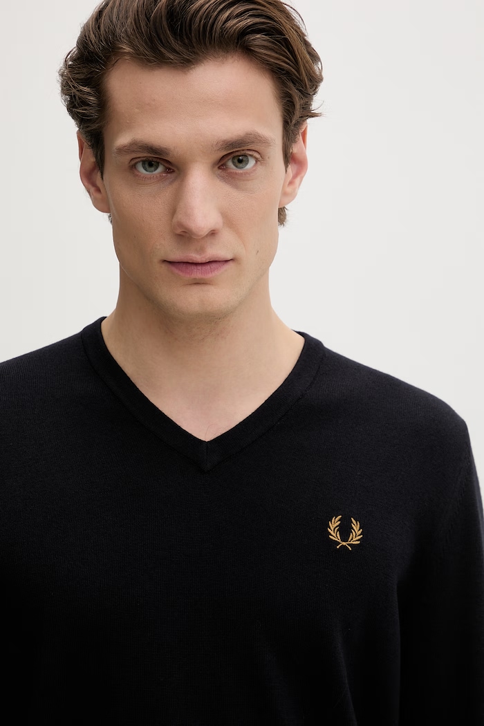 Volnen pulover Fred Perry mornarsko modra K9600.795