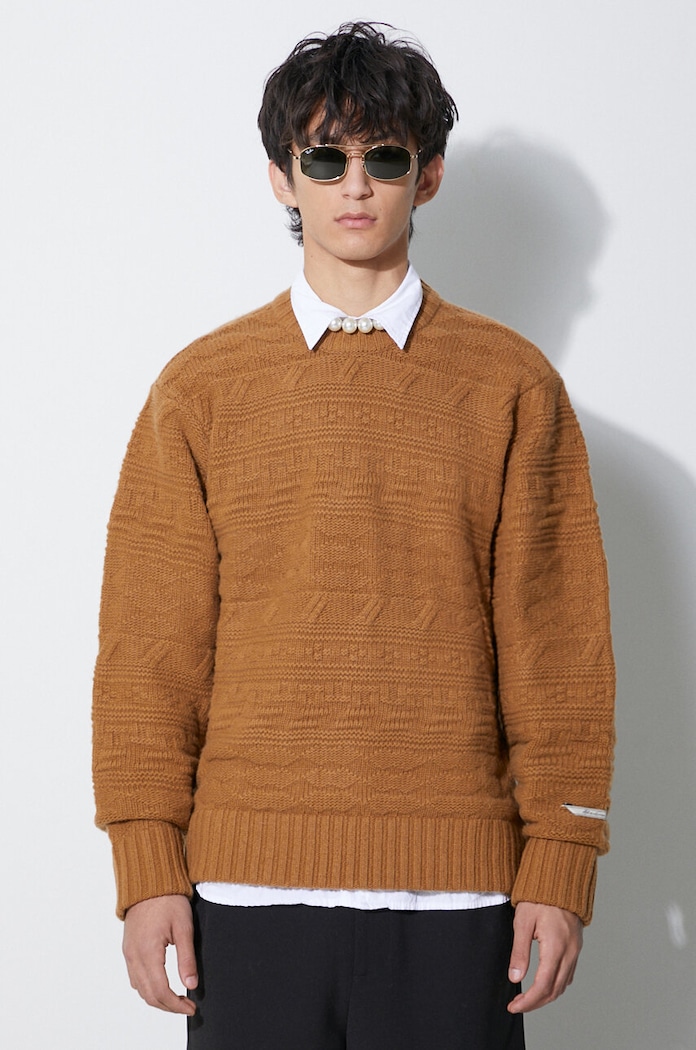 Вълнен пуловер Ader Error Seltic Knit BMADFWKT0305 кафяв