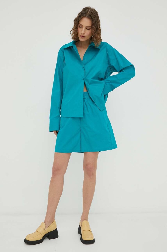 Βαμβακερό σορτσάκι Herskind 4836610 τιρκουάζ AW23