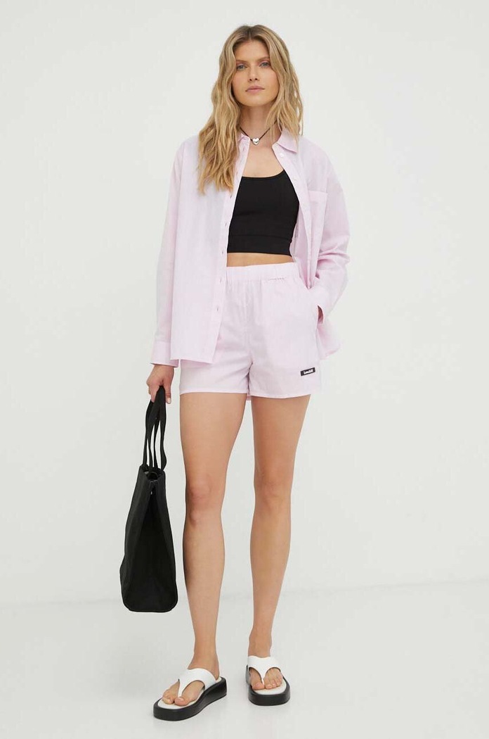 Lovechild pantaloni scurti din bumbac 5533384 roz AW23