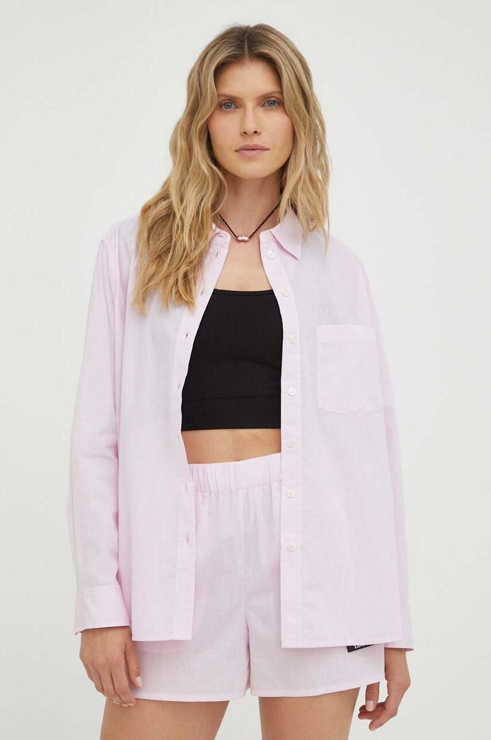 Lovechild pantaloni scurti din bumbac roz 5533384