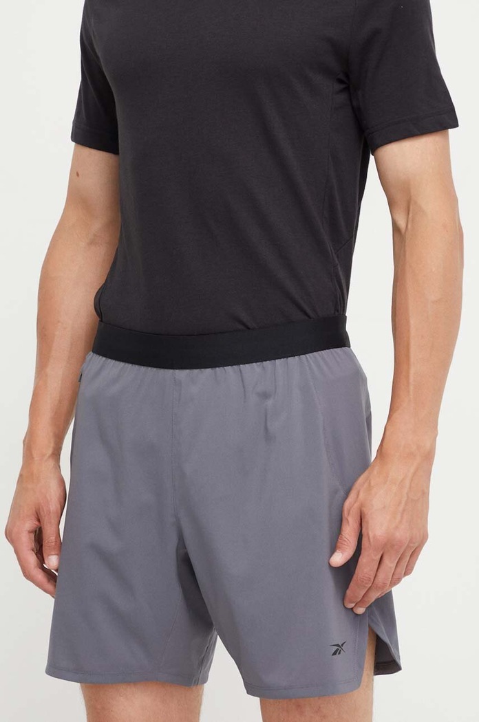 Σορτς προπόνησης Reebok Speed 3.0 ύφασμα γκρί 100070840