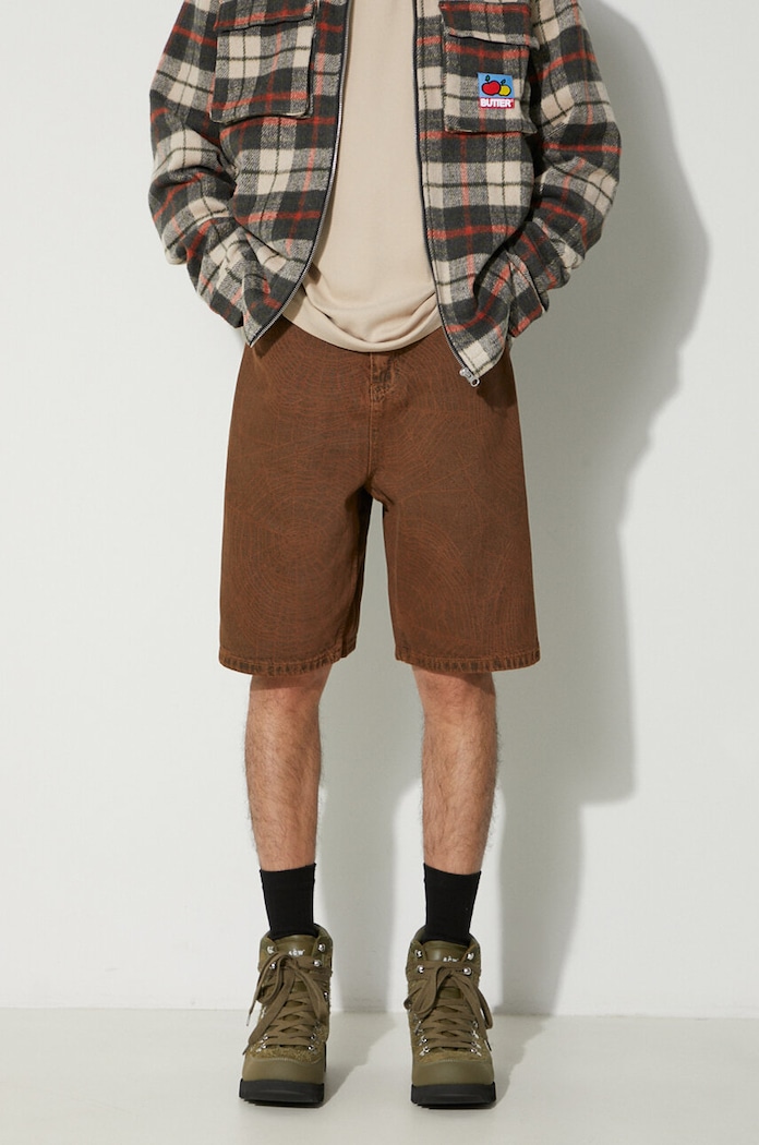 Rifľové krátke nohavice Butter Goods Web Denim Shorts BGQ3234801 hnedá AW23