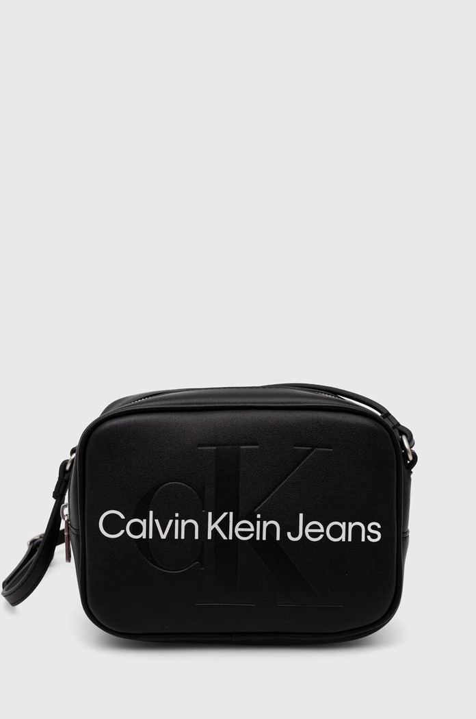 Τσάντα Calvin Klein Jeans απομίμηση λείου δέρματος μαύρο K60K610275