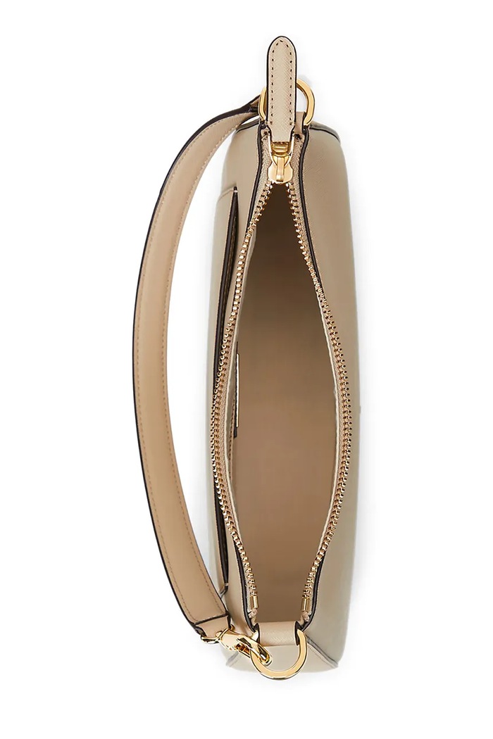 Lauren Ralph Lauren torebka hobo damska skórzana beżowy 431883768
