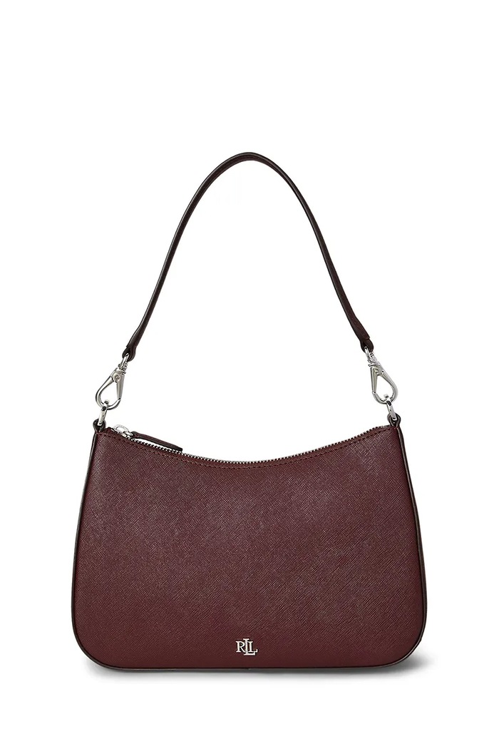 Δερμάτινη τσάντα Lauren Ralph Lauren μπορντό 431883768