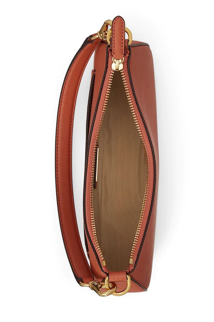 Lauren Ralph Lauren torebka hobo damska skórzana brązowy 431883768