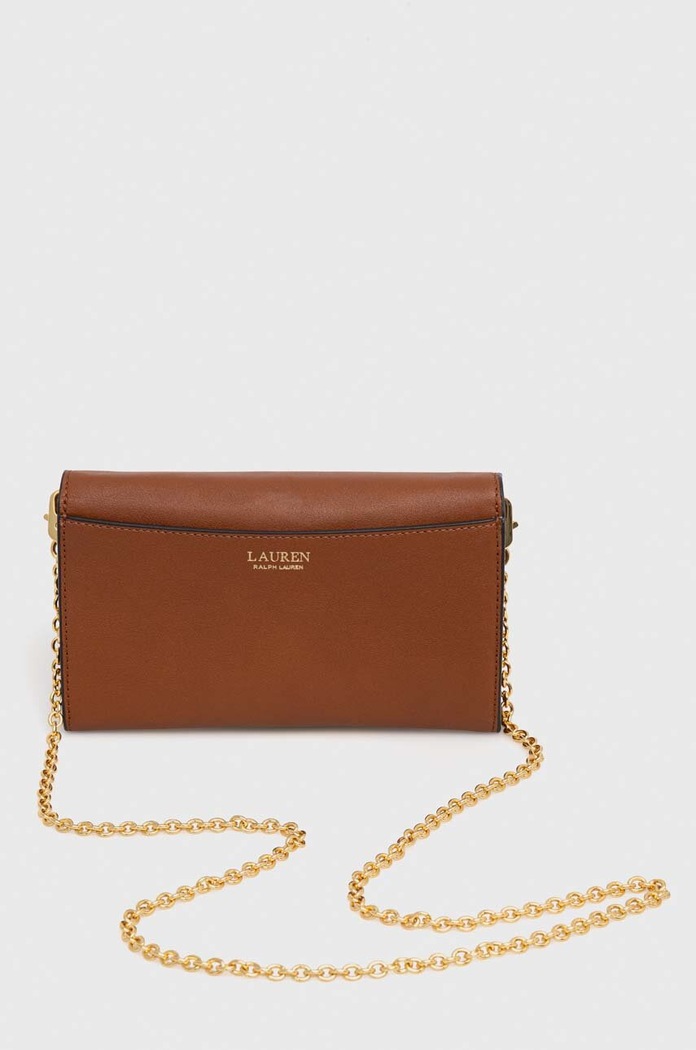 Lauren Ralph Lauren kopertówka skórzana brązowy 431902100