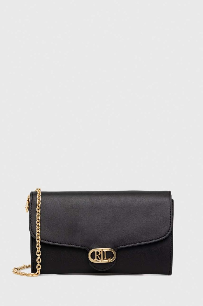 Lauren Ralph Lauren kopertówka skórzana skóra licowa czarny 431902100