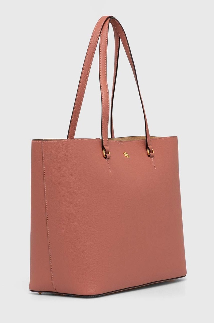 Lauren Ralph Lauren kabelka typu shopper dámska kožená 431911655 ružová SS26