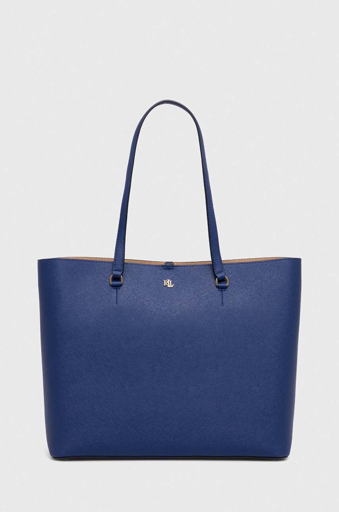 Lauren Ralph Lauren torebka shopper damska skórzana skóra licowa niebieski 431911655
