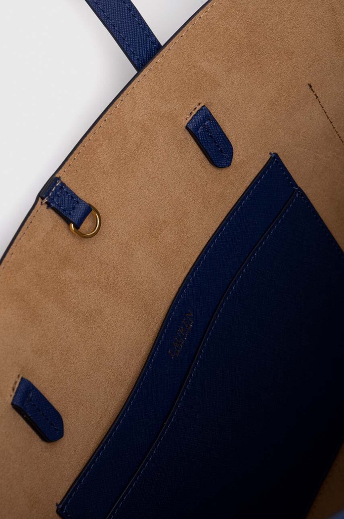 Lauren Ralph Lauren torebka shopper damska skórzana 431911655 niebieski