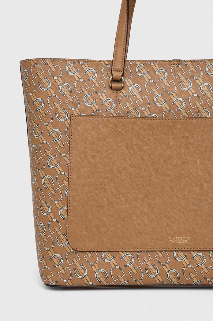 Kiegészítők Lauren Ralph Lauren bőr táska 431911655 bézs