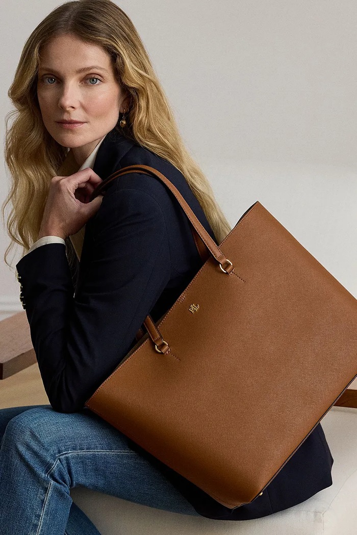 Lauren Ralph Lauren kabelka typu shopper dámska kožená 431911655