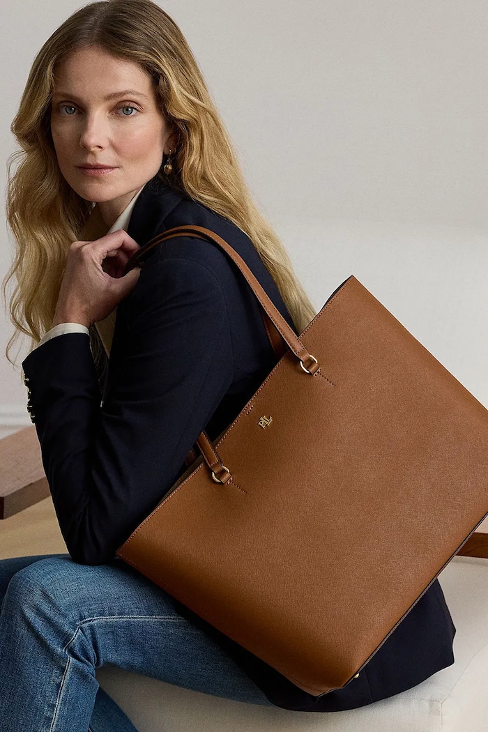 Lauren Ralph Lauren kabelka typu shopper dámska kožená 431911655