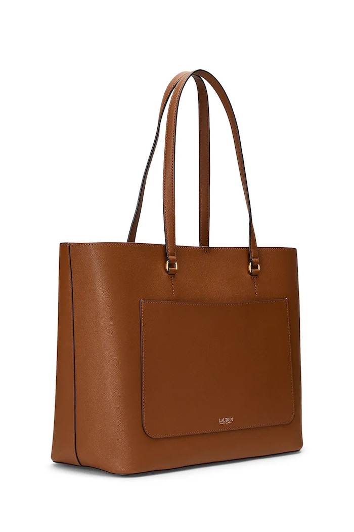 Doplnky Lauren Ralph Lauren kabelka typu shopper dámska kožená 431911655 hnedá