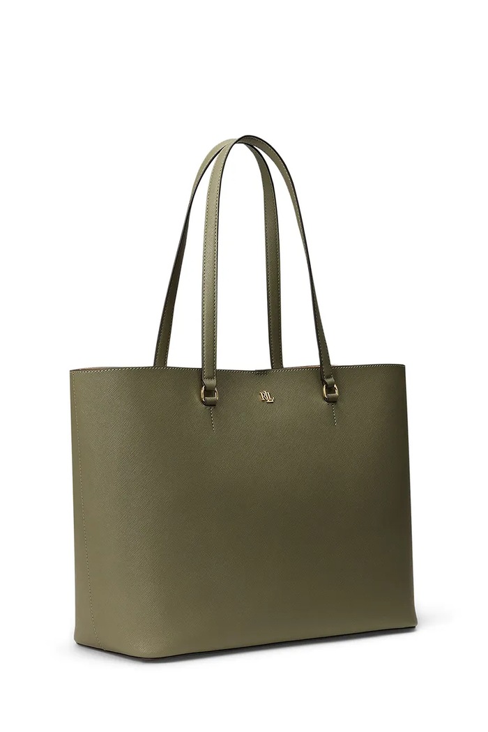 Akcesoria Lauren Ralph Lauren torebka shopper damska skórzana 431911655 zielony