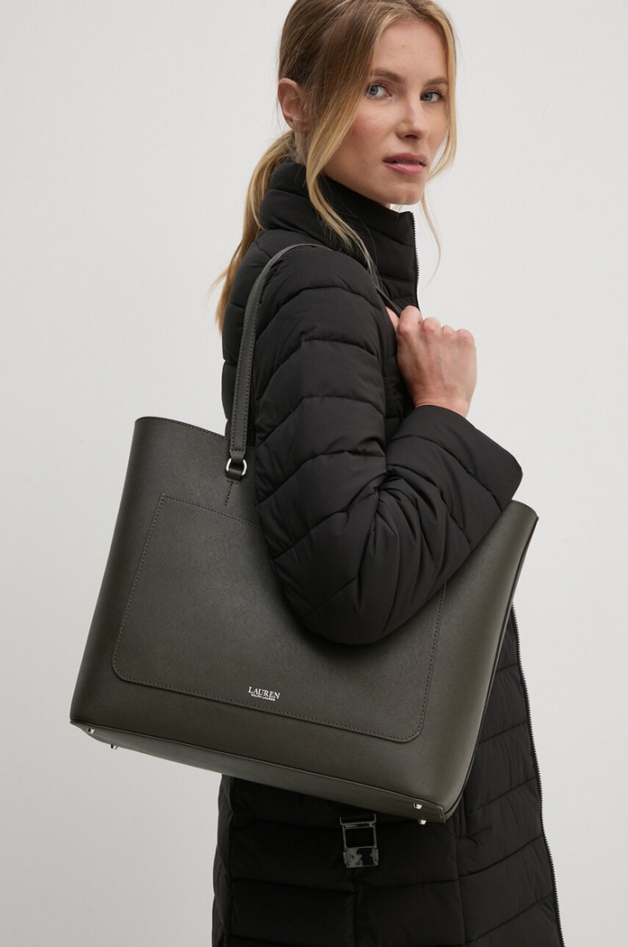 Lauren Ralph Lauren Kabelka typu shopper dámska kožená 431911655