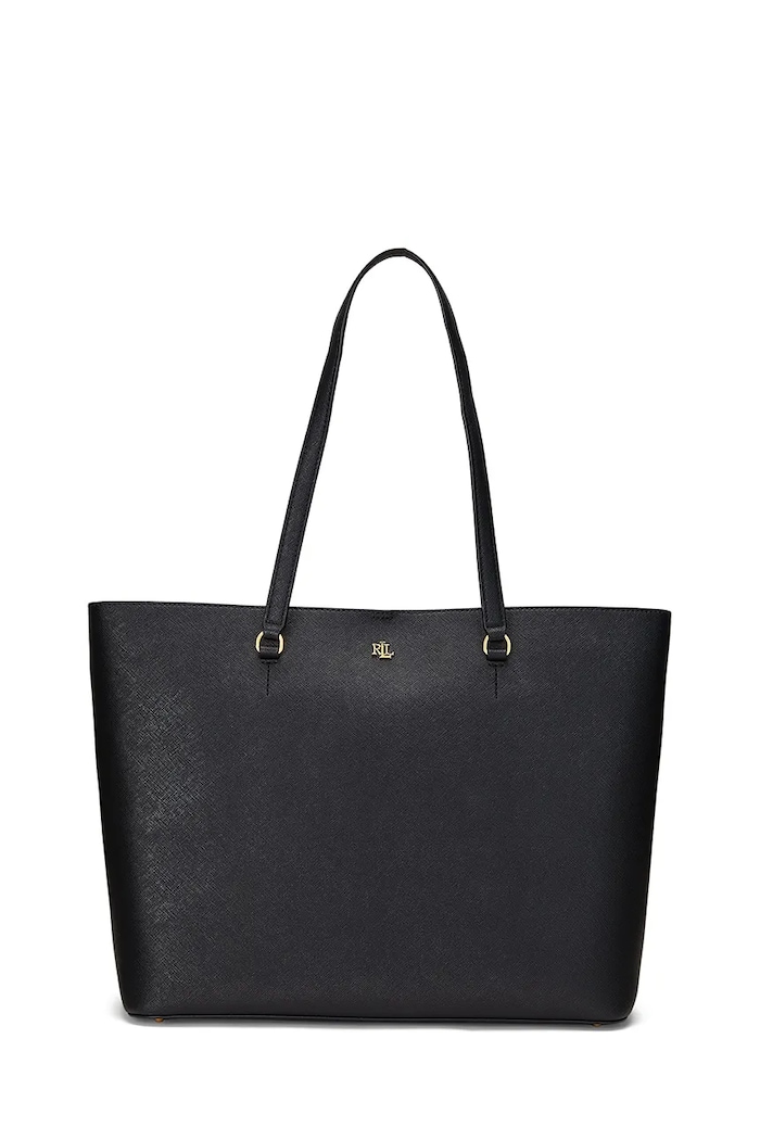 Lauren Ralph Lauren nákupní taška dámská kožená přírodní kůže černá 431911655