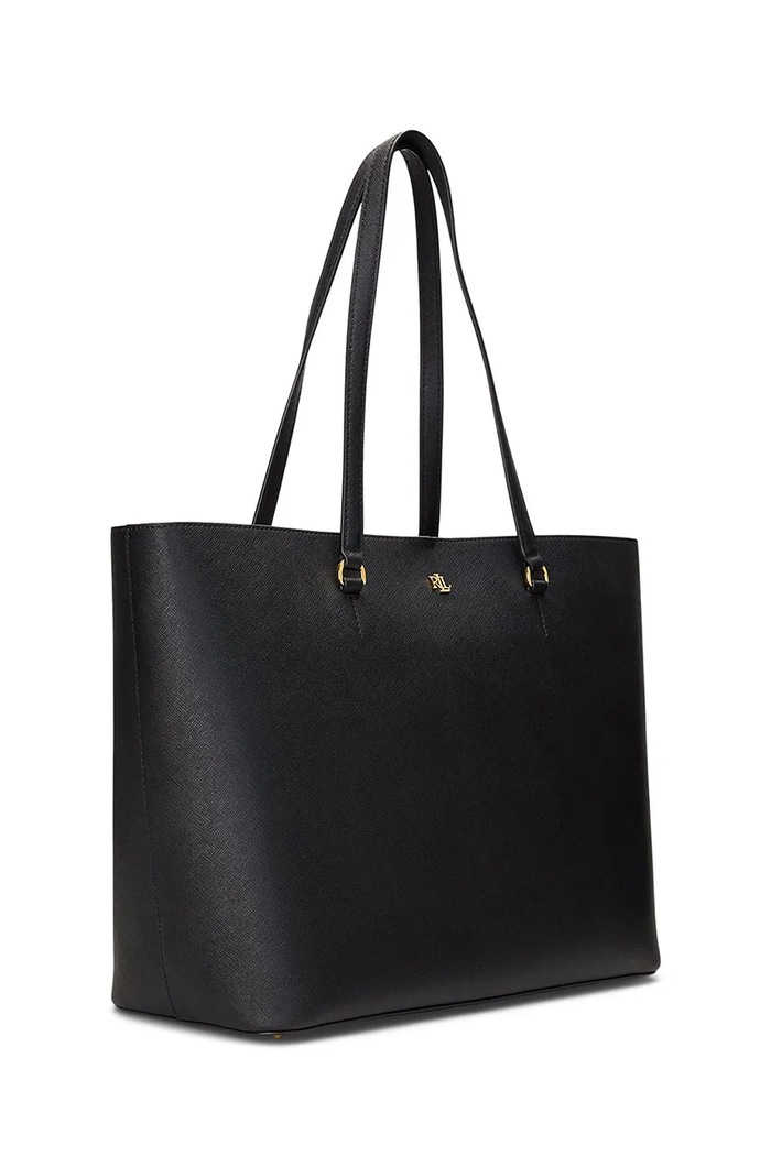 Doplňky Lauren Ralph Lauren nákupní taška dámská kožená 431911655 černá