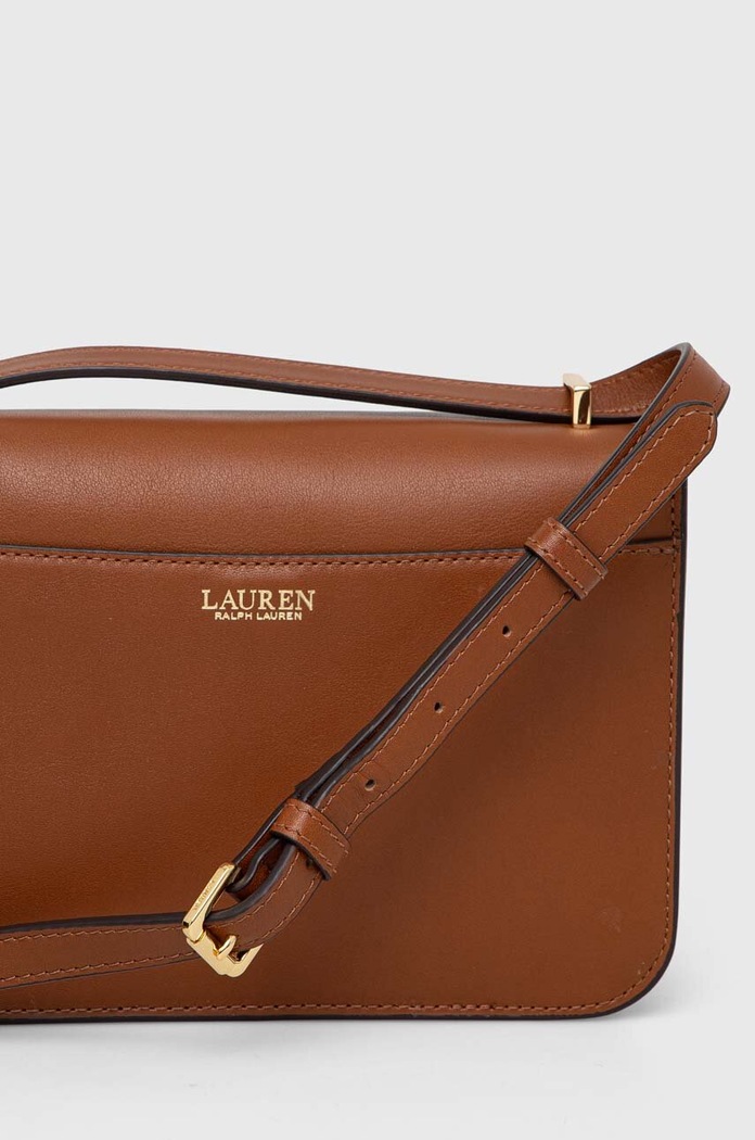 Doplňky Kožená kabelka Lauren Ralph Lauren 431915780 hnědá