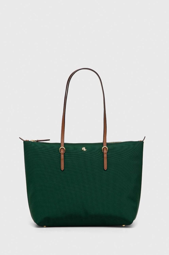 Lauren Ralph Lauren torebka shopper damska mieści A4 zielony 431916737