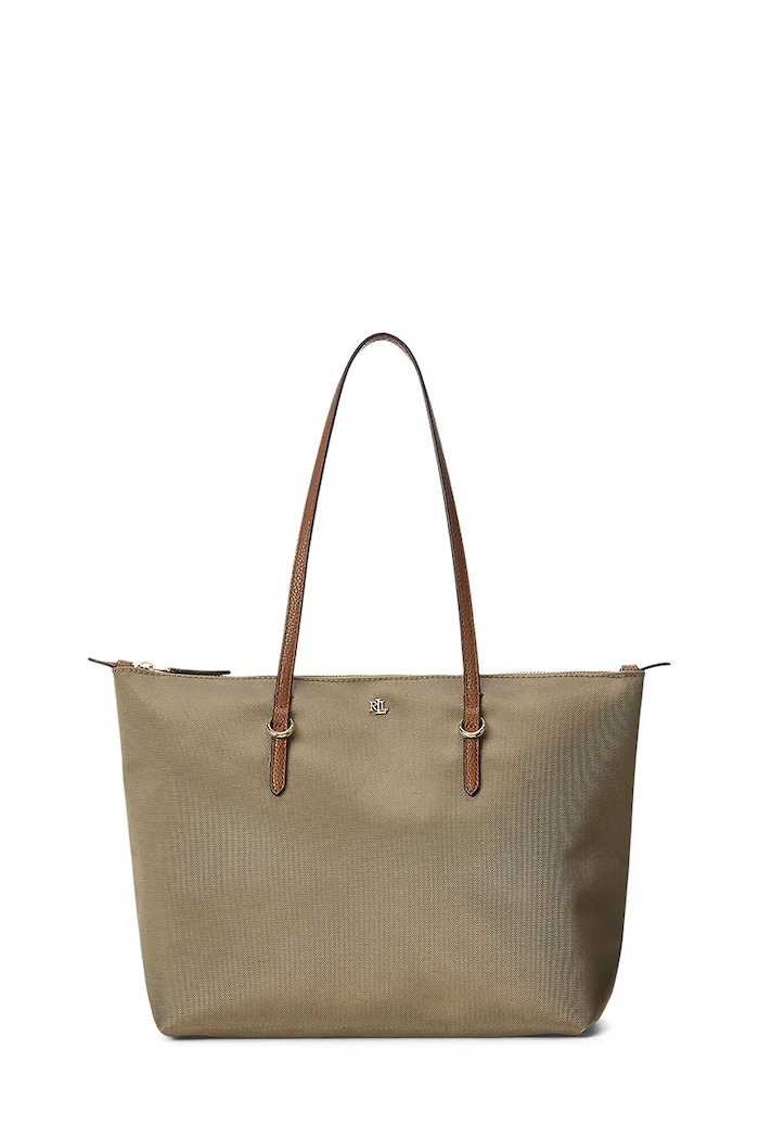 Lauren Ralph Lauren torebka shopper damska mieści A4 beżowy 431916737