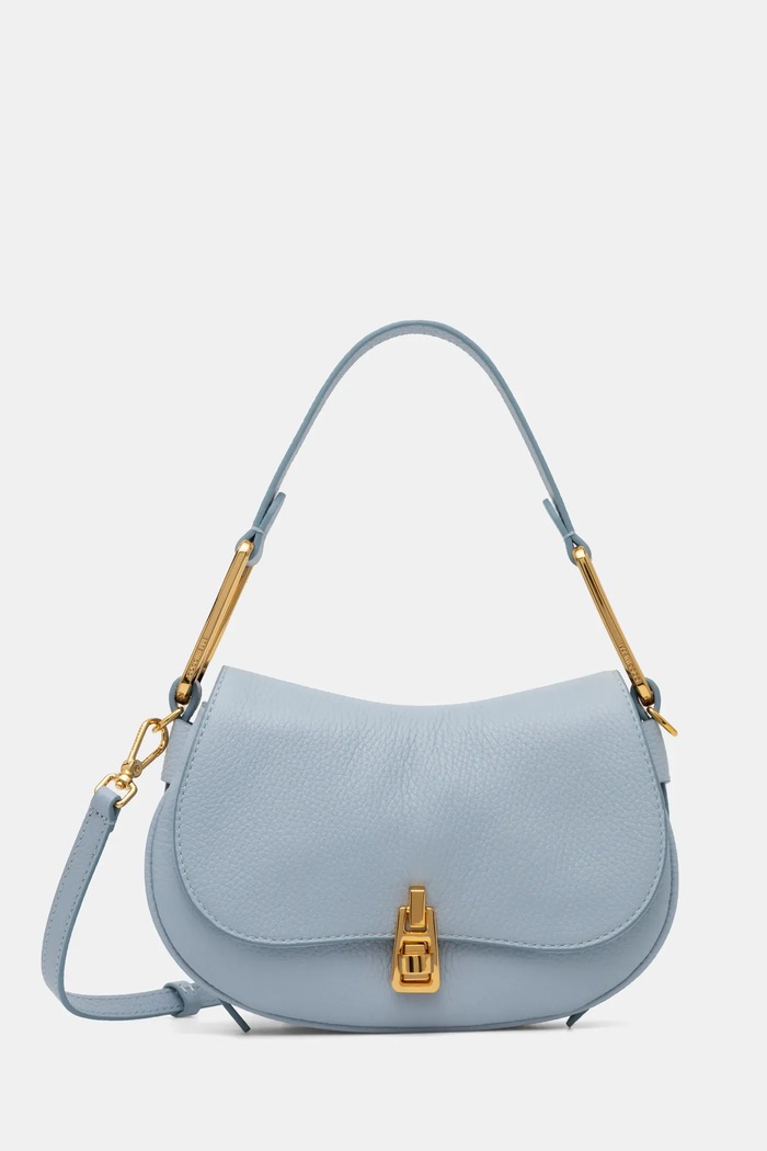 Coccinelle geantă crossbody pentru femei, din piele uni albastru E1.PQR.58.01.01