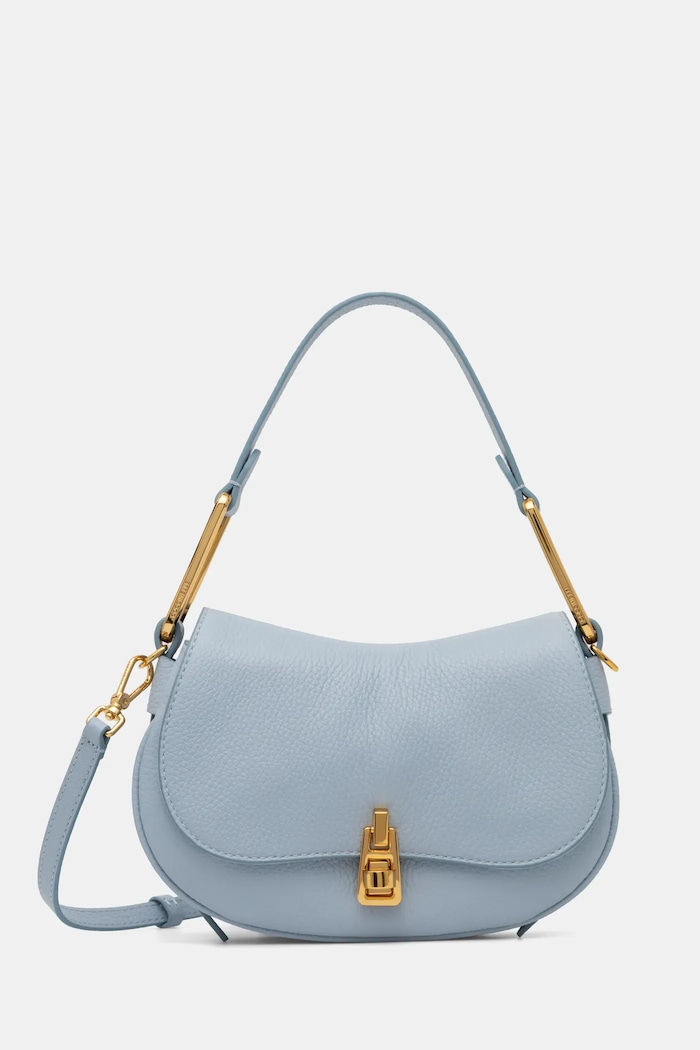Coccinelle geantă crossbody pentru femei, din piele uni albastru E1.PQR.58.01.01